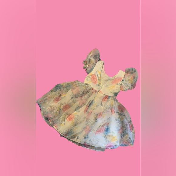 Little Rabbit Wears Spring Easter Dress - Picture 2 of 2